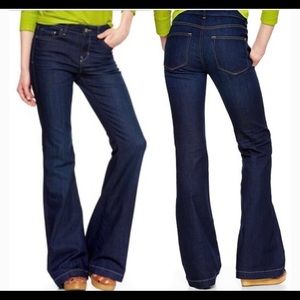 Mid rise flare stretch gap jeans